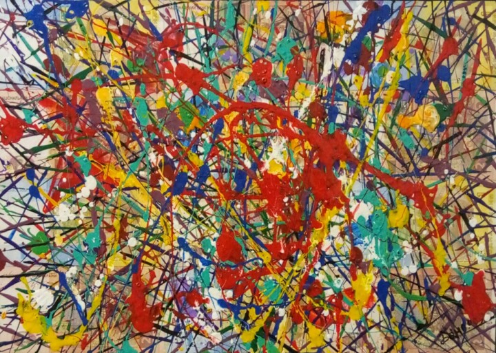 Jackson Pollock steppe Pittura, 9,8x13,8 in