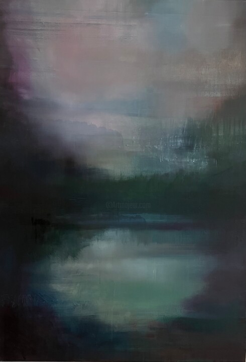 Painting titled "Solace" by Alex Steele-Mortimer, Original Artwork, Oil Mounted on Wood Stretcher frame