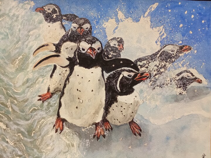 On an ice floe 绘画, 11.2x15.2 in