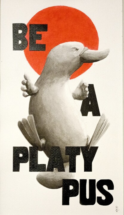 Be a platypus 绘画, 16.1x8.3 in