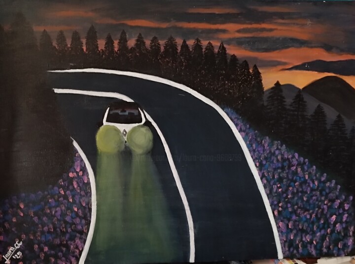 "El viaje" 绘画, 19.7x27.6 in