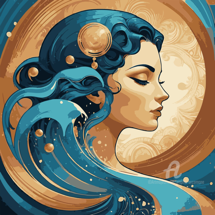 Portrait of a Woman, and Sea 数字艺术