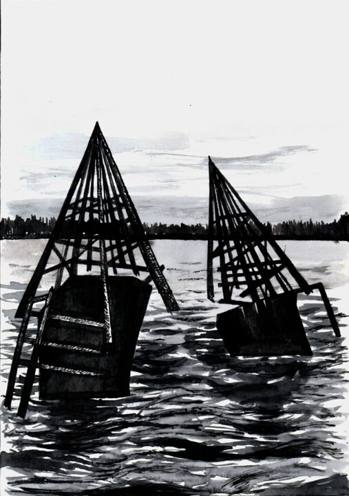 В свободном плавании / In Free Floating 图画, 9.5x6.7 in