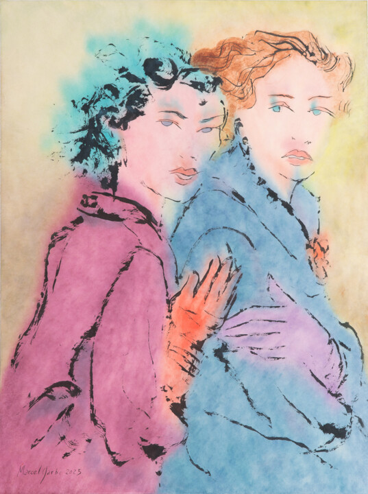 Painting titled "You are protected" by Marcel Garbi, Original Artwork, Watercolor