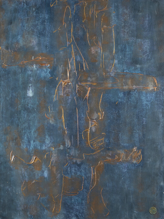 Peinture intitulée "CHEMIN D'OR" par Isalan, Œuvre d'art originale, Acrylique Monté sur Châssis en bois
