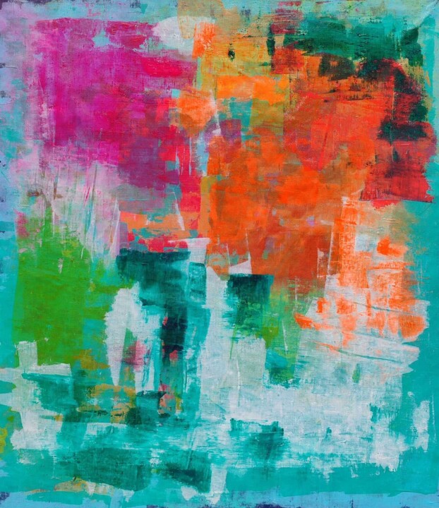 " Conversations in Color" 绘画, 41.7x36.4 in