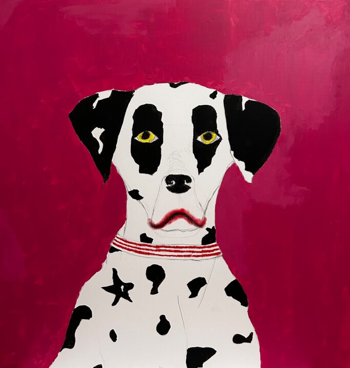 Yellow stare 绘画, 31.5x31.5 in