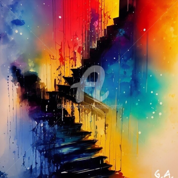 Stairs Shadows From The Past | Poetry Digital Paint 数字艺术