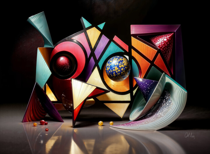 Digital Arts titled "Abstraction céleste" by Gilles Lair, Original Artwork, Digital Painting