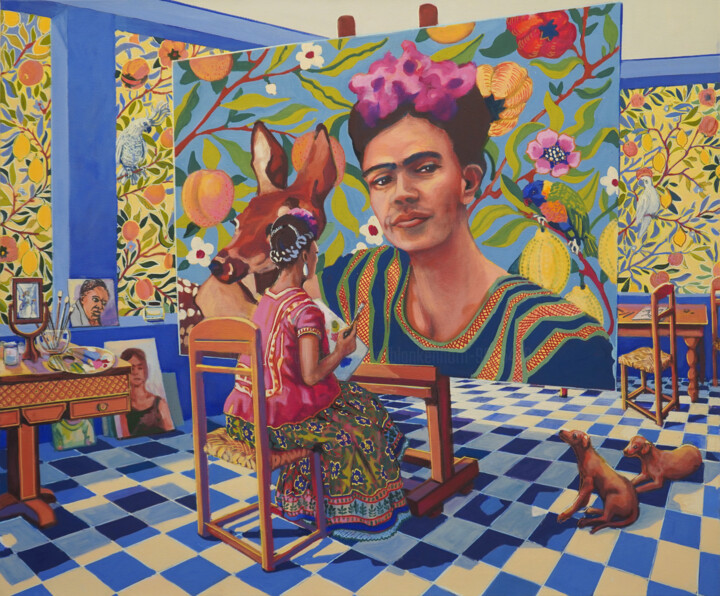 Frida malt Frida Pittura, 43,3x47,2 in