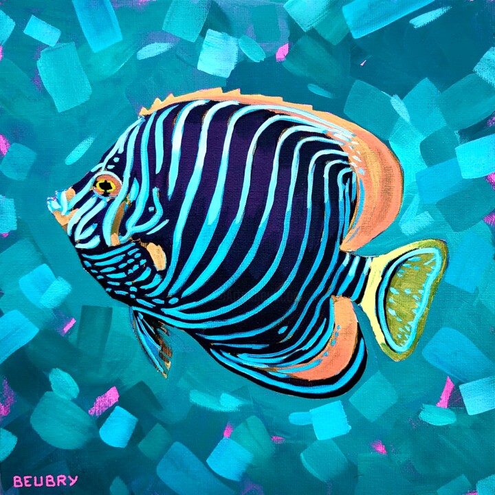 Poisson-Ange 绘画, 9.8x9.8 in
