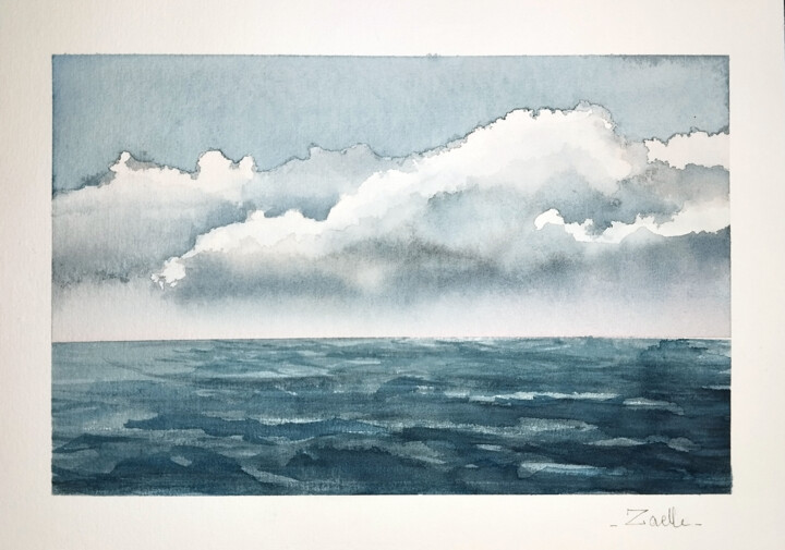 Mer temps calme 绘画, 7.1x10.2 in