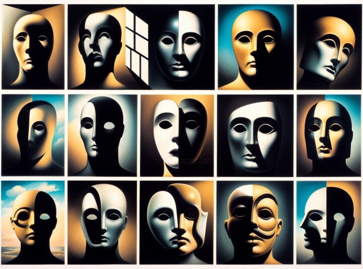 MASK 027 Arte digitale, 10,6x14,6 in