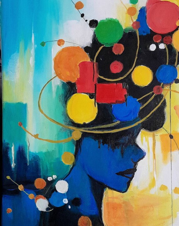 Painting titled "Mente em movimento" by Ildemarina Rodrigo, Original Artwork, Acrylic