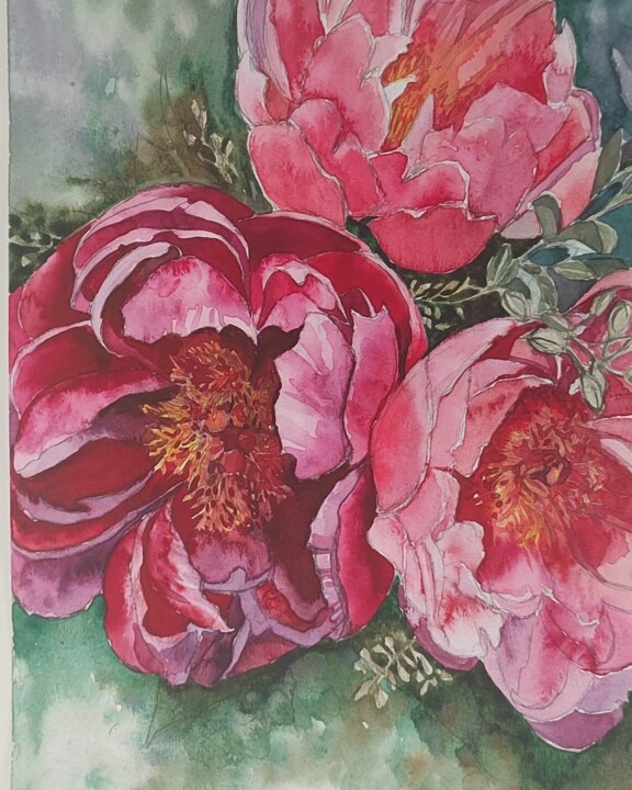 Fleurs de Pivoine Картина, 11,7x8,3 in