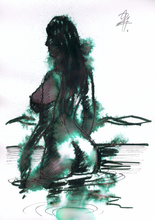 Femme fraktale. Aura. Disegno, 11,6x8,3 in
