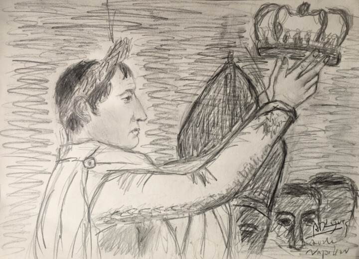 Le sacre de Napoléon (Étude) Рисунок, 11,6x15,9 in
