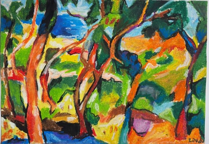 Les pins Рисунок, 11,4x16,5 in
