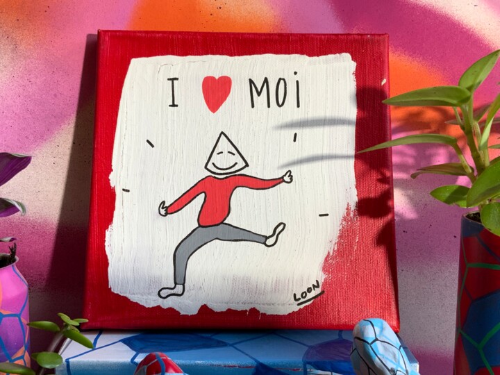 I love moi 绘画, 7.9x7.9 in