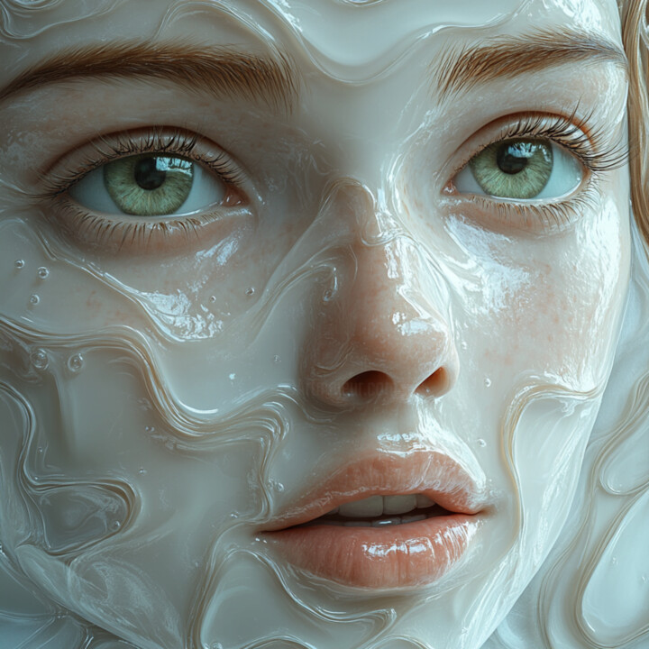 Girls. Portrait in White Illusion 数字艺术