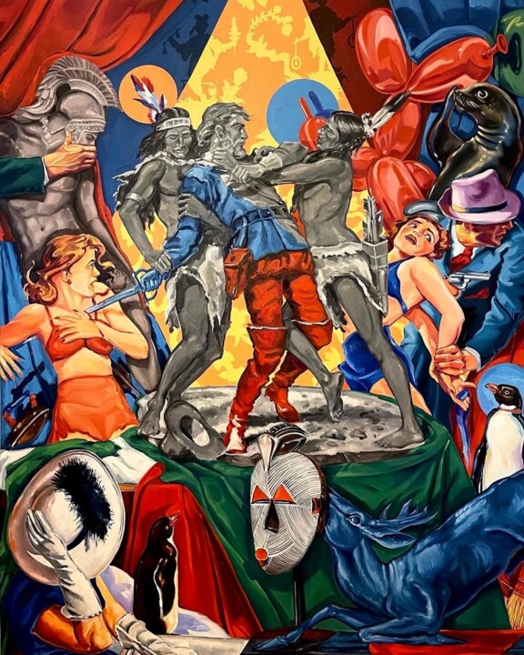 Brief History of the conquest of my American Dream Printmaking, 38.2x26 in
