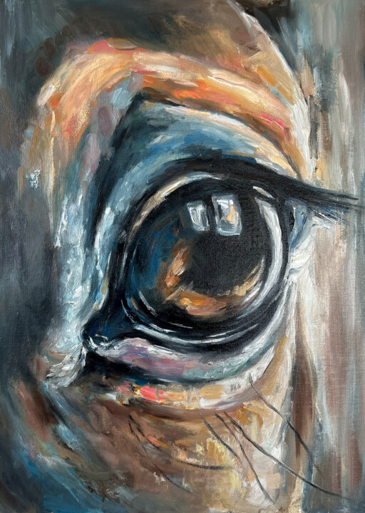 horse's eyes 绘画, 13.8x9.8 in
