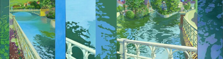 Die Wasser des Neckar Painting, 47.2x165.4 in