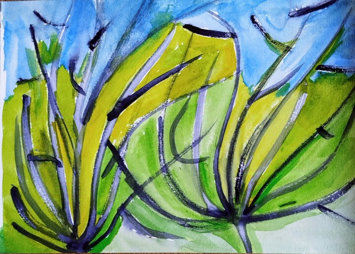 Arbre etc.. 绘画, 8.3x11.8 in