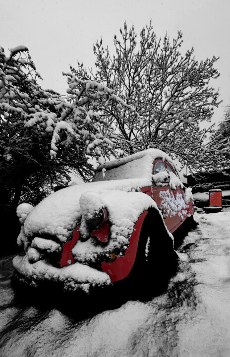 2 CV sous la neige 摄影