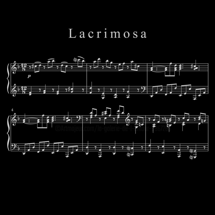 Mozart : Lacrimosa sheet music Arte digitale