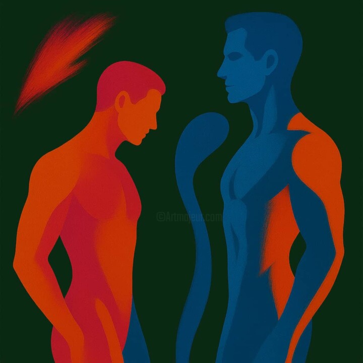 Confrontation de soi 绘画, 47.2x47.2 in