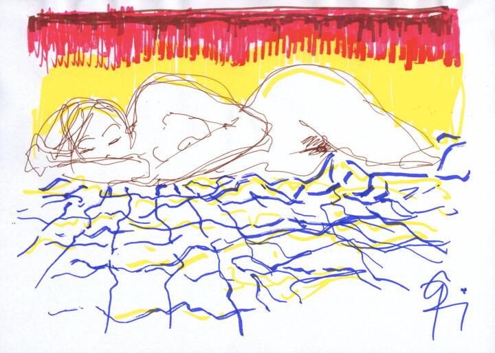 Weich gebettet. Desenho, 8,3x11,6 in