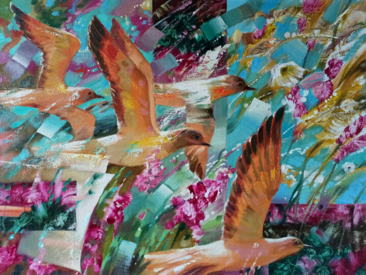 Birds 绘画, 23.6x31.5 in