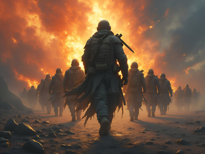 Цифровое искусство под названием "THOSE WHO GO TO WAR" - Ocy-Say, Подлинное произведение искусства, Цифровая живопись