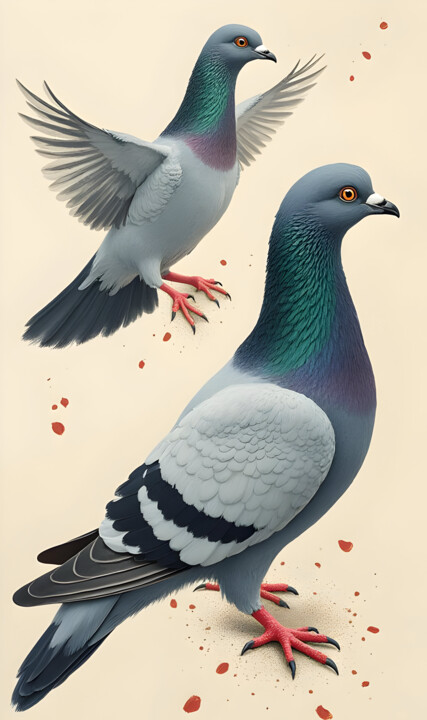 Цифровое искусство под названием "PIGEON" - Ocy-Say, Подлинное произведение искусства, Цифровая живопись