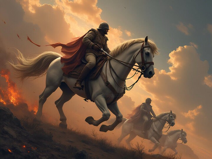 Цифровое искусство под названием "THOSE WHO RUN TO WAR" - Ocy-Say, Подлинное произведение искусства, Изображение, сгенериров…