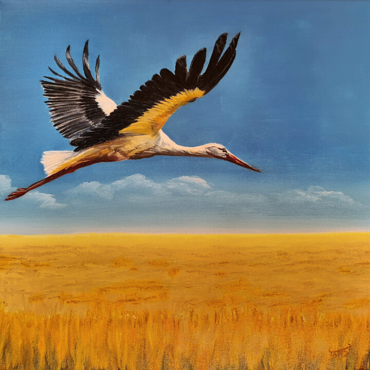 Ukrainian Stork 绘画, 15.8x15.8 in
