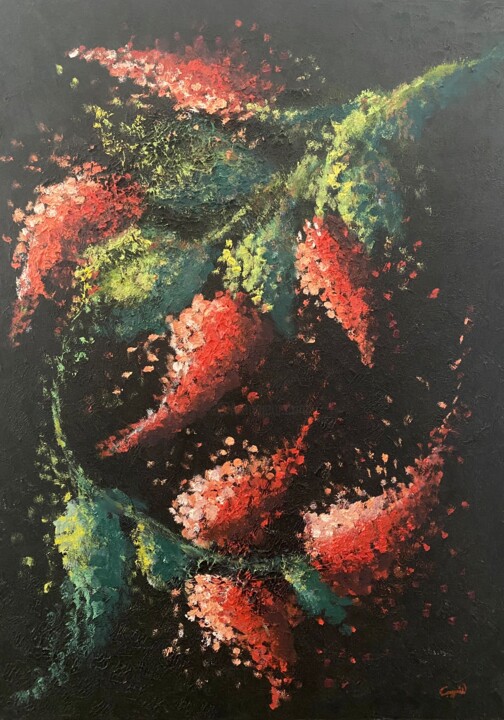 Dance of Flames 绘画, 27.6x19.7 in