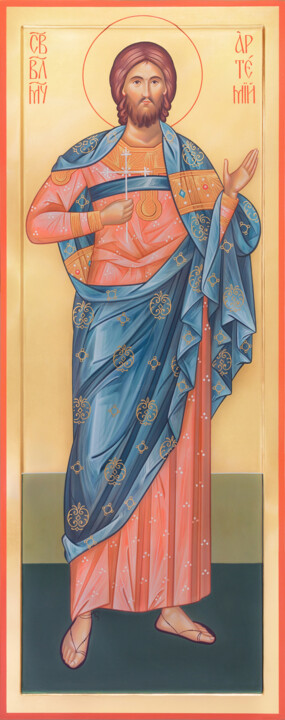 Holy Great Martyr Artemius of Antioch 绘画, 37.4x13.8 in