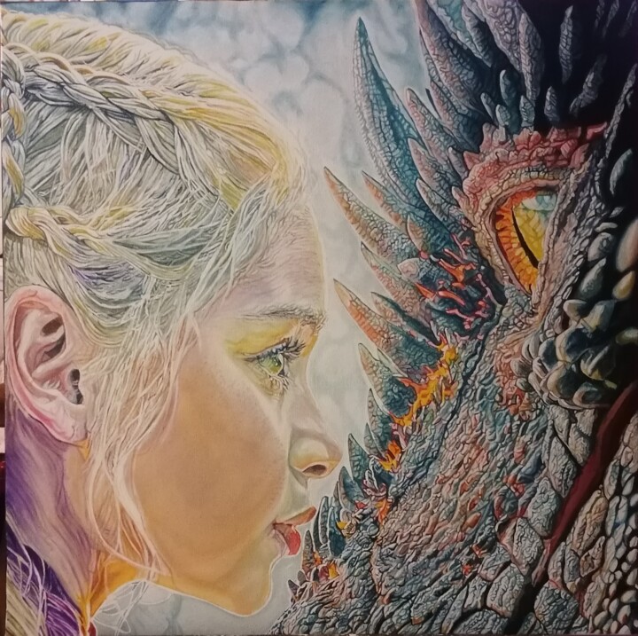 Mother of Dragons 绘画, 31.5x31.5 in