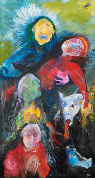Pietà 绘画, 63x33.9 in