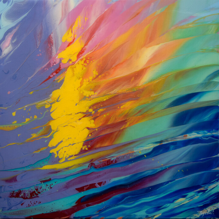 Pittura intitolato "Beyond The Sky 4" da Jacob Jugashvili, Opera d'arte originale, Smalto