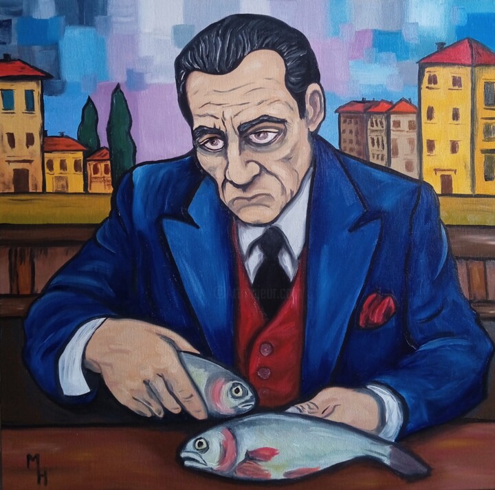 Painting titled "Sicilian Message" by Maximilian Honderflenik, Original Artwork, Oil