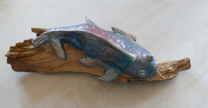 215_POISSON argenté Heykel, 5,1x17,3 in