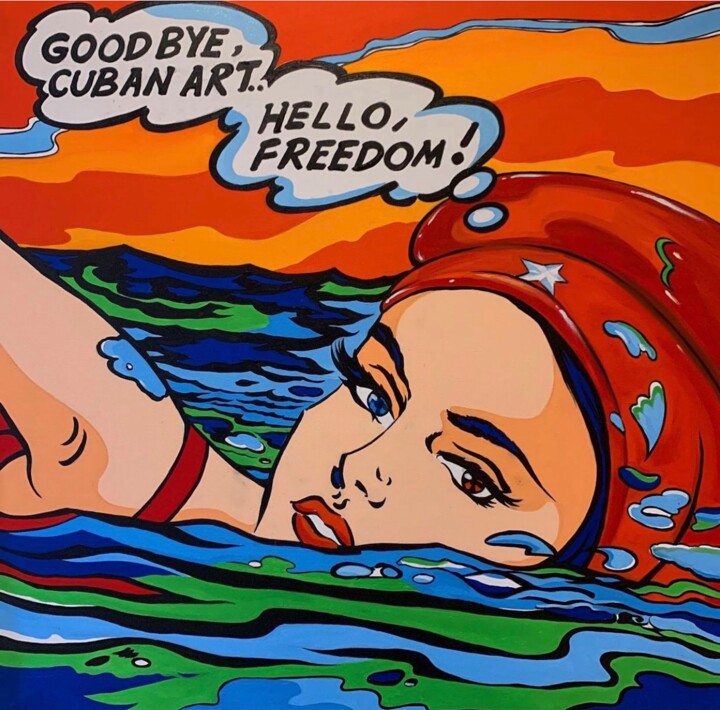 Good Bye Cuban Art... Printmaking, 24x24 in