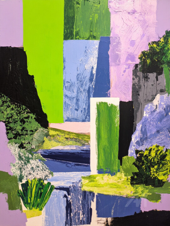 拼贴 标题为“Abstract landscape…” 由Ангелина Лях, 原创艺术品, 拼贴