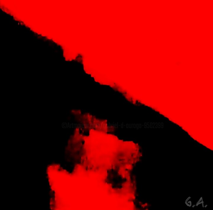 Photography titled ""Crimson Divide | D…" by Gaboriau Gérald, Original Artwork, Manipulated Photography