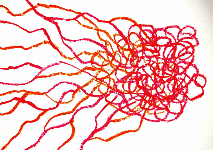 Painting titled "OS CAPILARES DO COR…" by Matheus Fernando Gomes De Azevedo (Mathenovê), Original Artwork, Acrylic Mounted o…