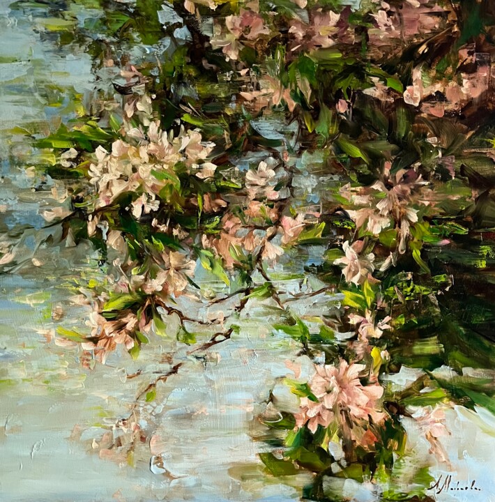绘画 标题为“BLOOM” 由Elena Mashajeva-Agraphiotis, 原创艺术品, 油 安装在木质担架架上
