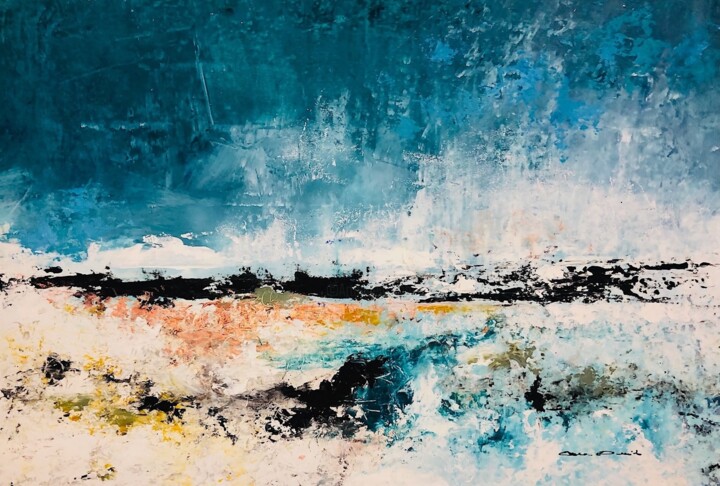 Peinture intitulée "In the heart of Oce…" par Dam Domido, Œuvre d'art originale, Acrylique